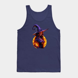 Halloween Witch and Hat Tank Top